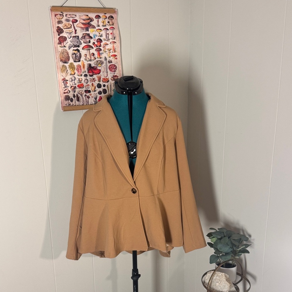 Agnes Orinda Women's Tan Blazer Jacket